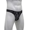 Slip Mutandine CLEVER-MENMODE Uomo Perizoma in pizzo Biancheria intima sexy Vedere attraverso Tanga hombre G String Mutande trasparenti per lingerie T-Back YQ240215