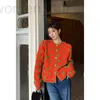 Women's Knits & Tees designer 24 year knitted new G+letter jacquard round neck long sleeved cardigan loose and versatile women's sweater AQE8