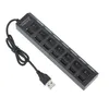 USB-Hubs, 7 Ports, Hub, LED, Hochgeschwindigkeits-480-Mbps-Adapter mit Ein-/Aus-Schalter für PC, Laptop, Computer, Drop-Lieferung, Computer, Netzwerk, Ot6Kc