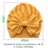 Hair Accessories 6Pcs/Lot Big Bow Knot Baby Girls Hat Born Pography Props Solid Color Turban Head Wraps Kids Bonnet Beanie