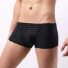 UNDUPTS 3 Adet Erkekler Boxer Şort Seksi Büyük Borç Çantası İç çamaşırı Slip Homme Çizgili Külot Calzonsillos Boxershorts Plus Boyut