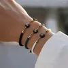 Charme Pulseiras Yeyulin 26 Letra Inicial para Mulheres Adolescentes Meninas Tecido Corda Trança Pulseira Ajustável Presentes do Dia das Mães Jóias