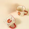 Tazze Tazza Cartoon Star Man Tazza carina imitazione smalto per latte Tazza in ceramica con rete rossa Colazione