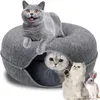 Donut Pet Cat Tunnel Interactive Spela Toy Cat Bed Dual Use Ferrets Rabbit Bed Tunnels Inhoor Toys Cats House Kitten Training Toy 240131