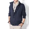 Pulls pour hommes 2024 Automne / Hiver Pull à col montant Épaissie Coréenne Tricoté Laine Épaisse Aiguille Cardigan