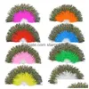 Konst och hantverk Peacock Feather Hand Fan Elegant fällbara fans Halloween Party Gifts scenföreställningar Craft Decoration Creativity B DHXFA