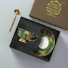 Muggar American Coffee Cup and Saucer Afternoon Tea English Office Utsökt Plaid Par Set Turkish Cups