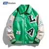 Mens Letters Embroidery Patchwork Harajuku Varsity Jacket Air Pilot Overcoat Baseball Coats Man Hip Hop Men 240124