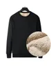 Verdicken Männer Winter Fleece liner Pullover Schwarz Herbst Casual Oansatz Langarm T-shirt Mann Lose Warme Thermo-unterwäsche 240131