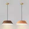 Lampes suspendues Nordic moderne Grain de bois LED lumières en métal pour table salle à manger cuisine lampe suspendue luminaire décor à la maison lustres d'éclairage