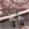 Boucles d'oreilles lustre pendantes Hermosa incroyable à venir Vintage Greentopaz pour les femmes 2 5/8 pouces A87 livraison directe bijoux Ot8Bu