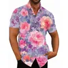 Casual Social Fashion Camisa Floral Tight Quotidien Hawaïen Chemise À Manches Courtes Pour Hommes De Luxe Fleur Motif Y2k Harajuku Vêtements 240126