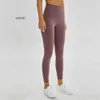 2024NewStyle Naked L-85 Material Kvinnor Yoga Pants Solid Color Sports Gym Wear Leggings Hög midja Elastisk fitnessdam