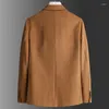 Ternos Masculinos Outono E Inverno Negócios Casual Curto Terno De Lã Coreano Moda Slim-fit Cashmere Pequeno Casaco