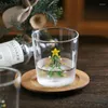 Bicchieri da vino Figura dell'albero di Natale all'interno della tazza Tazza di vetro personalizzata per bere per feste-banchetti 87HA