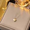 Encantos chegada 18k pvd banhado a ouro 3d coração pingente gargantilha jóias de aço inoxidável simples colar suave para meninas