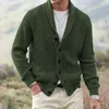 Vårens höstvintage knäppt smal tjocklek kappa män kläder mode casual tröja outwear vinter varma stickade jackor 240130