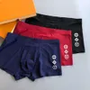 Designer luxe louiseities heren klassiek ondergoed effen kleur boxerbroek katoen ademend comfortabele onderbroek driedelig met doos 02107