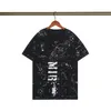 Heren T-shirts 24 kleuren voor mannen Korte mouw leren alfabetborduurwerk Kleurrijke splashinkt Graffiti Alfabet slogan Print S-2XL Amirs