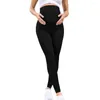 Leggings femininas maternidades calças de yoga cintura alta gravidez com suporte de barriga para corpo magro de malha grávida confortável
