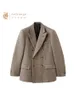 Men Jackets Winter loro Coat Pinstripe Cashmere Double-breasted Jackets piana