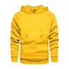 Mens Hoodie Solid Color Fleece Hip Hop Long Sleeve Pullover Spring Autumn Streetwear Outwear Male Sweatshirt 240131