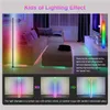 Lampade da terra Lampada a LED ad angolo RGB Musica Illuminazione d'atmosfera Sincronizzazione Dimmerabile Colori fai-da-te Modalità scena Temporizzazione della luce di gioco Luci di supporto per la camera da letto