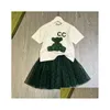 Ensembles de vêtements Designer de luxe enfants T-shirt jupe voile mode mignon bébé vêtements enfants costumes à manches courtes été filles coton Dres Dhays