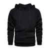 Mens Hoodie Solid Color Fleece Hip Hop Long Sleeve Pullover Spring Autumn Streetwear Outwear Male Sweatshirt 240131