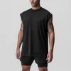 Regatas masculinas simples de grandes dimensões fitness top homens roupas de ginástica malha de secagem rápida musculação stringer singlet treino muscular sem mangas camiseta