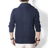 Pulls pour hommes 2024 Automne / Hiver Pull à col montant Épaissie Coréenne Tricoté Laine Épaisse Aiguille Cardigan