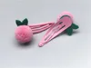 Hair Accessories Boutique Ins 10Pairs Fashion Cute Felt Pom Snap Clips Hairpins Mini Peach Pineapple Barrettes Princess