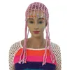 Womens Handmade Crochet Hats Y2k Fashion Fascinating Hollow Beanie Hat Cap with Beads Tassle Decoration Chic Hat 240202