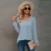 Camiseta feminina manga comprida, camiseta fashion elegante chique feminina top primavera outono blusa solta macia casual cor bloco camiseta feminina