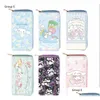 Porte-monnaie fille mignon Kuromi mélodie MTI fonction fleur impression sac à main accessoires pour enfants grand sac de capacité enfants cadeau d'anniversaire livraison directe Ba Dhnmj