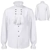 Kostium motywu Nowa europejska i amerykańska plisowana koszula średniowieczna odzież Steampunk Victorian Top podszewka