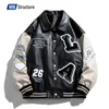 Mens Letters Embroidery Patchwork Harajuku Varsity Jacket Air Pilot Overcoat Baseball Coats Man Hip Hop Men 240124