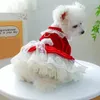 Dog Apparel Pet Dress Easy To Put On Breathable Mesh Chihuahua Clothes With Lace Trim Princess Bow Tie For Small Dogs