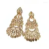 Bungelen kroonluchter oorbellen Vintage Womens Moon Drop Arabische luxe bruids gouden kleur levering sieraden Otsei