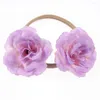 Accessoires pour cheveux 10 pièces 2024, vente en gros, couronne de fleurs, bandes en nylon, bandeaux floraux bohème, couvre-chef pour enfants, Rose