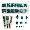 Nagelkonstdekorationer rött 12 gird box mix size ab/colorf rhinestones flatback crystal diamant ädelstenar 3d glitter lyxig r01 droppe delive otclm