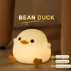 LED Night Light Bonito Pato Dos Desenhos Animados Animais Lâmpada De Silicone Para Crianças Criança Sensor De Toque Timing USB Recarregável Presentes De Aniversário 240127