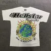 Camisetas Hellstar Studios Earth Print Trendy Hip-hop Mangas Curtas Homem Mulheres Camisetas Unissex Algodão Tops Homens Vintage Camisetas Verão Solto Tee Rock Outfits XZ6X