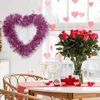 Decorative Flowers 30cm Wall Hanging Heart Wreath Creative Heart-Shaped Garland PET Ornament Couple Valentine Gift