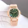 Sid 5711 18K Rose Gold Ladies Watch Green Dial Cal.324 SC Automatisk mekanisk 28800VPH Womens Wristwatch Designer Watches Waterproof