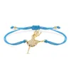 Braccialetti con ciondoli Bracciale ballerina di cristallo con zirconi cubici Ottone placcato oro Ragazza di danza classica con cordino rosso Regalo di gioielli fatti a mano