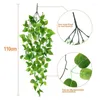 Dekorativa blommor 3-pack konstgjorda hängande växter Ivy Vine Fake Leaves Wall Home Room Garden Kitchen Wedding Outside Decoration