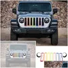 Other Exterior Accessories Car Headlight Er Trim And Front Mesh Grille Ring Decoration For Jeep Wrangler Jl Accessories9660993 Drop De Otfdo