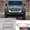 Altri accessori esterni Faro per auto Er Trim e griglia anteriore in rete Decorazione anello per Jeep Wrangler Jl Accessori9660993 Drop De Otfdo