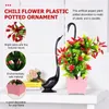 Flores decorativas simuladas pimentão ornamento plástico flor planta bonsai único artificial vegetação vaso falso simulação vaso